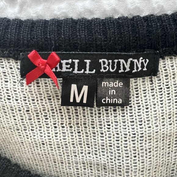 Hell Bunny Retro Argyle Diamond Short Sleeve Sweater Pinup Classic Size Medium - Picture 5 of 6